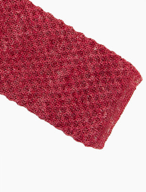 Pink Solid Melange Linen Knitted Tie | 40 Colori