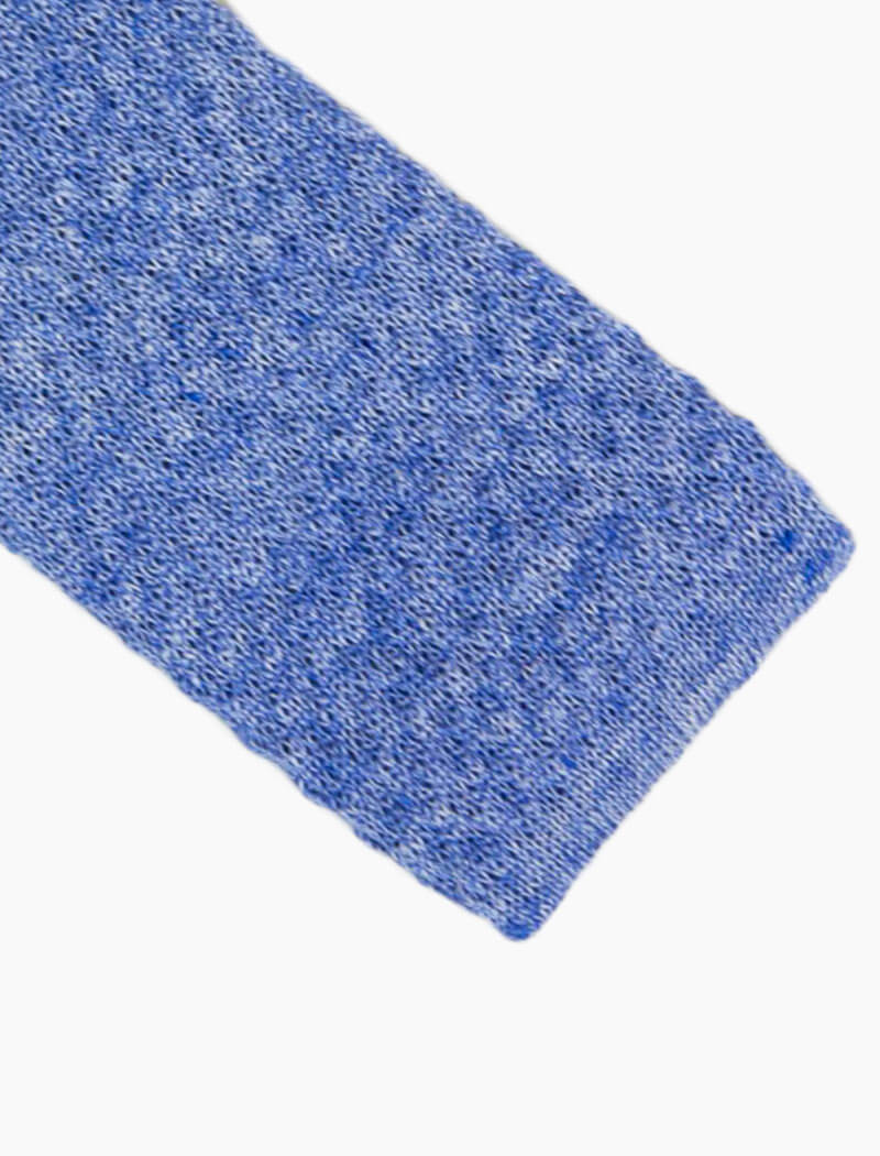 Light Blue Solid Melange Linen Knitted Tie | 40 Colori
