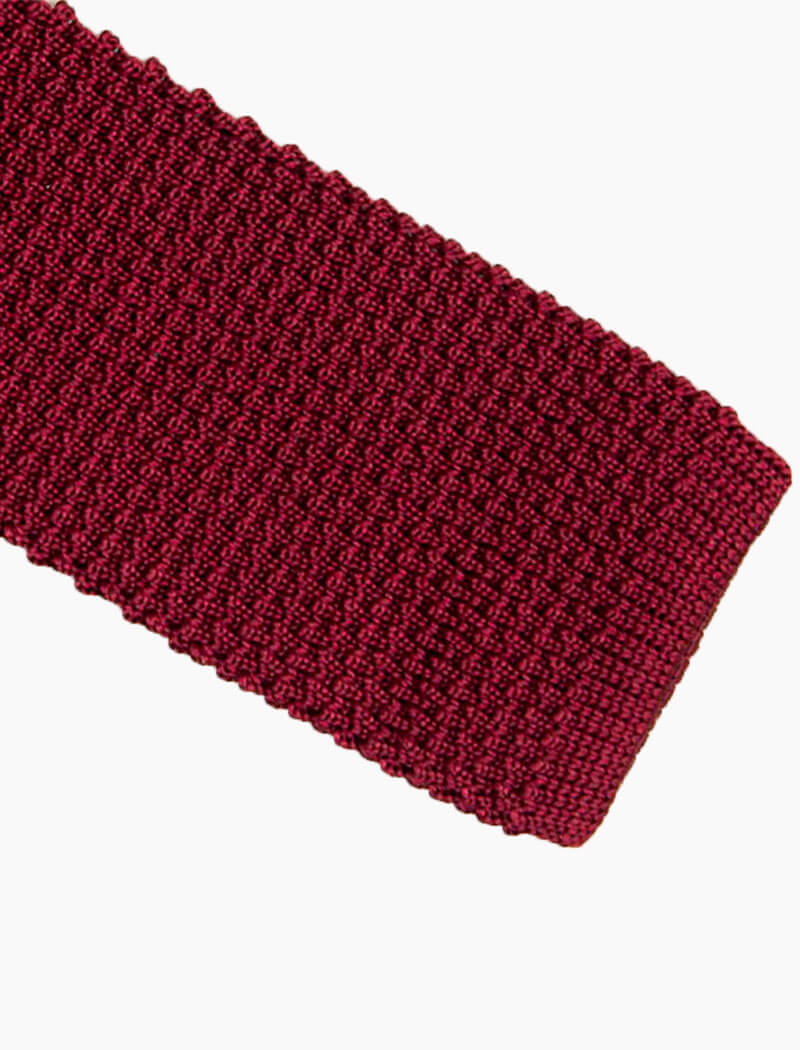 Cardinal Red Solid Silk Knitted Tie | 40 Colori