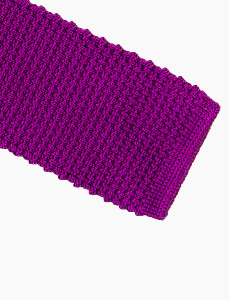 Magenta Solid Silk Knitted Tie | 40 Colori