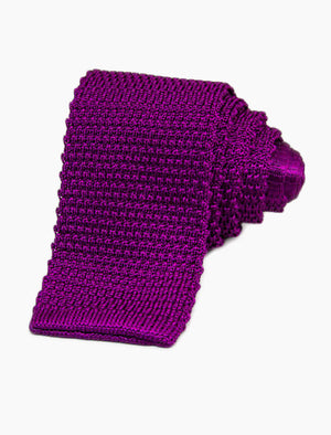 Magenta Solid Silk Knitted Tie | 40 Colori