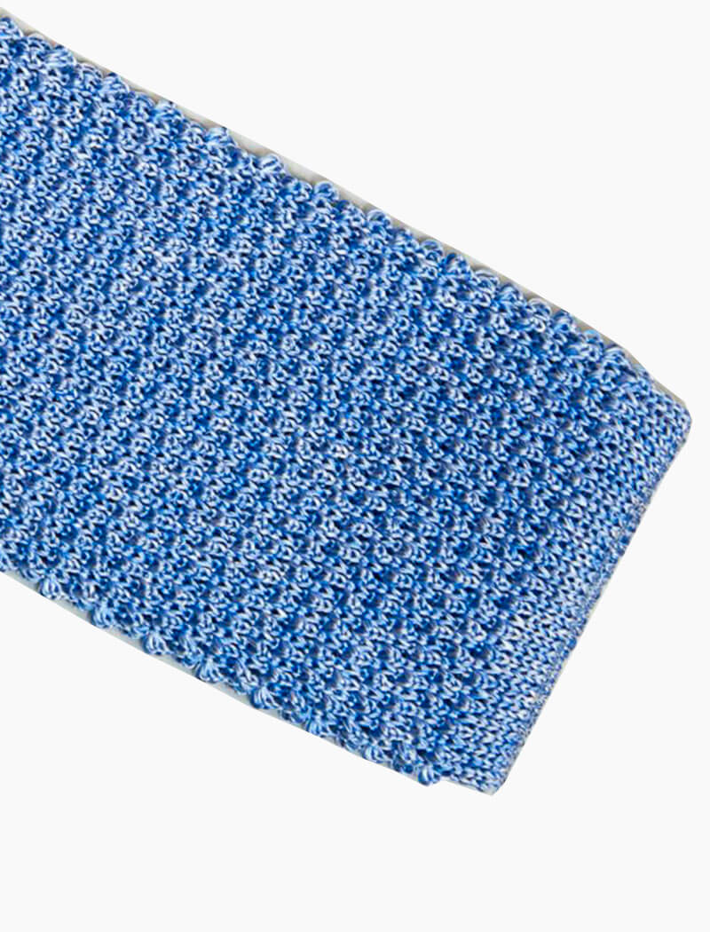 Sky Blue Solid Jaspe' Silk Knitted Tie | 40 Colori