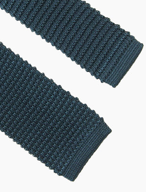 Petrol Blue Solid Silk Knitted Tie | 40 Colori