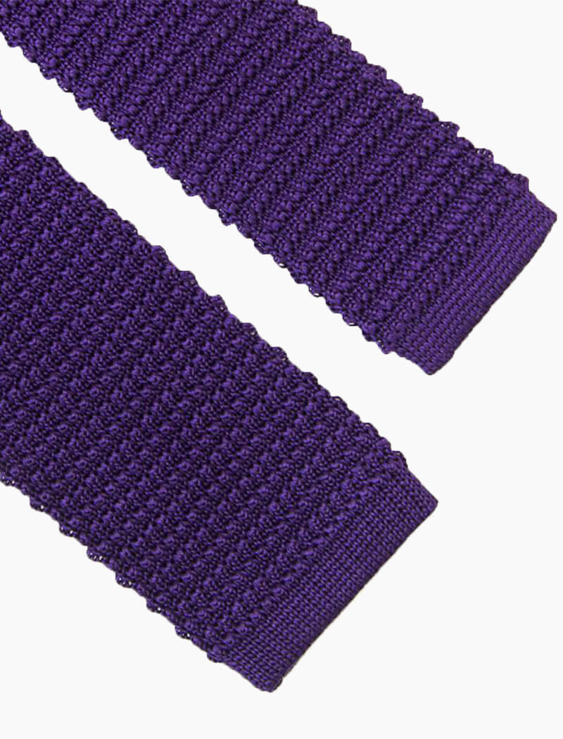 Purple Solid Silk Knitted Tie | 40 Colori