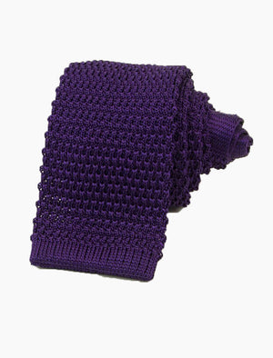 Purple Solid Silk Knitted Tie | 40 Colori
