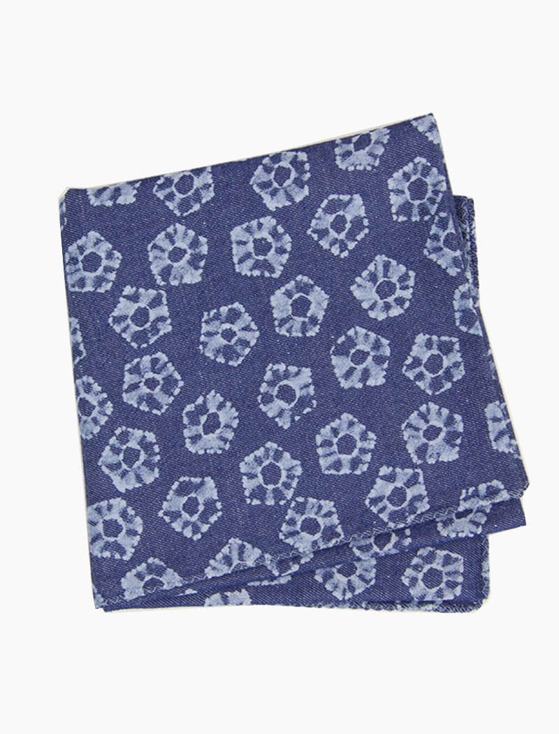 Flower Printed Denim Bandana | 40 Colori