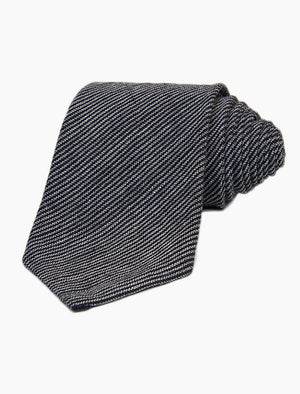 Black & Grey Striped Linen Tie | 40 Colori