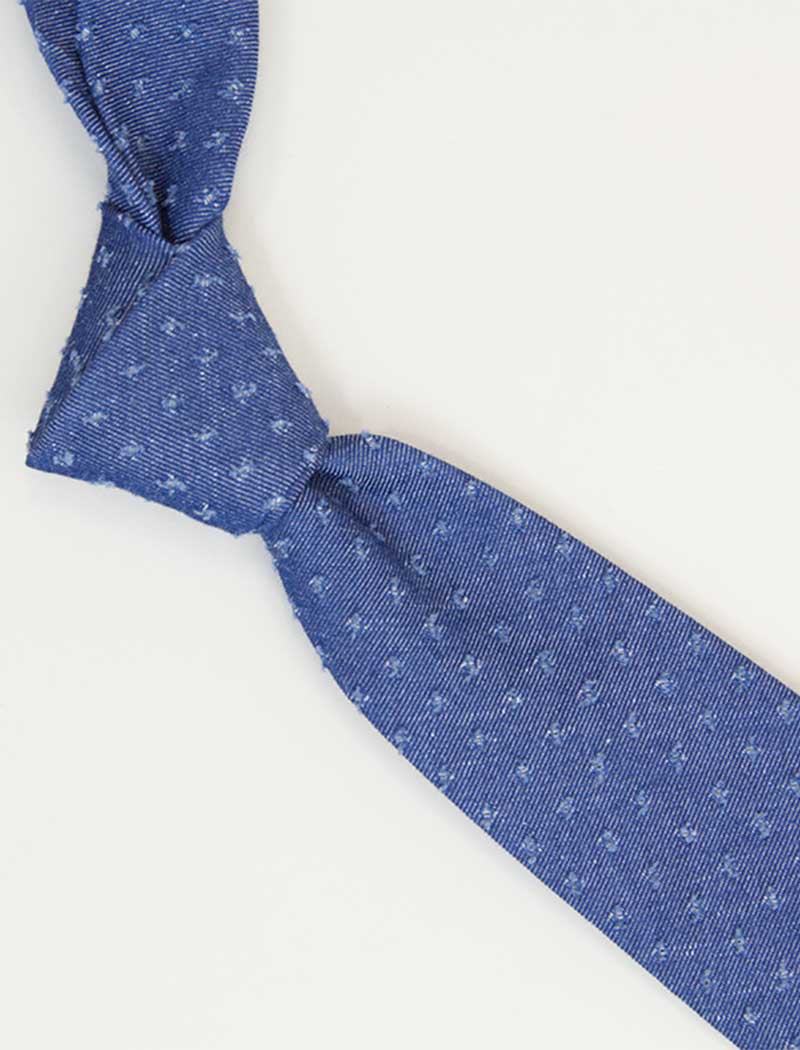 Raw Dotted Denim Tie | 40 Colori