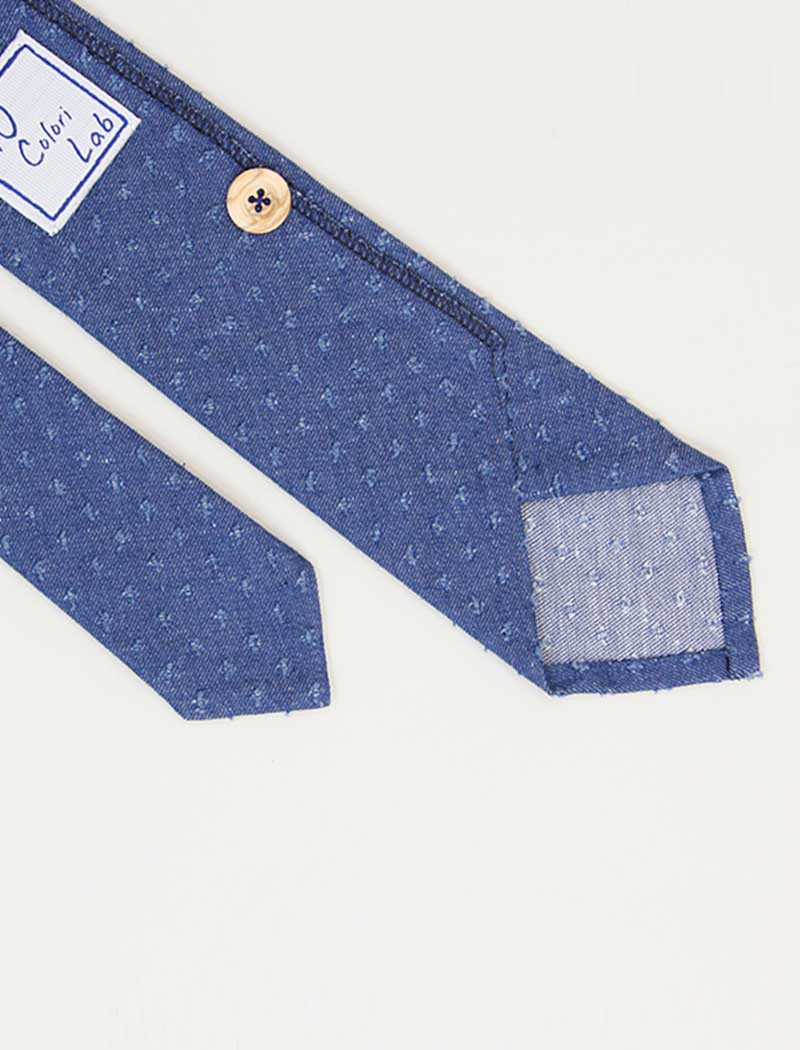 Raw Dotted Denim Tie | 40 Colori