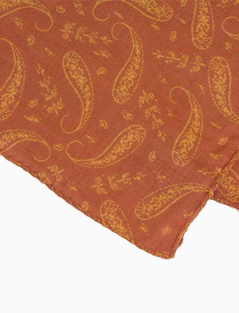 Rust Paisley Printed Cotton Bandana | 40 Colori