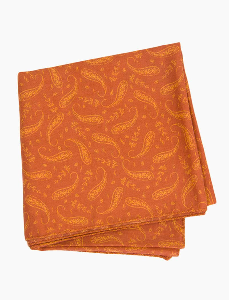 Rust Paisley Printed Cotton Bandana | 40 Colori