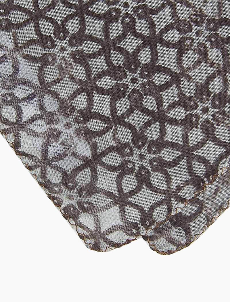 Brown Vintage Floral Printed Cotton Bandana | 40 Colori