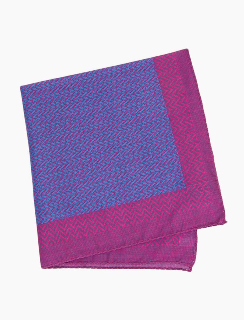 Magenta Multi Zigzag Printed Cotton Bandana | 40 Colori