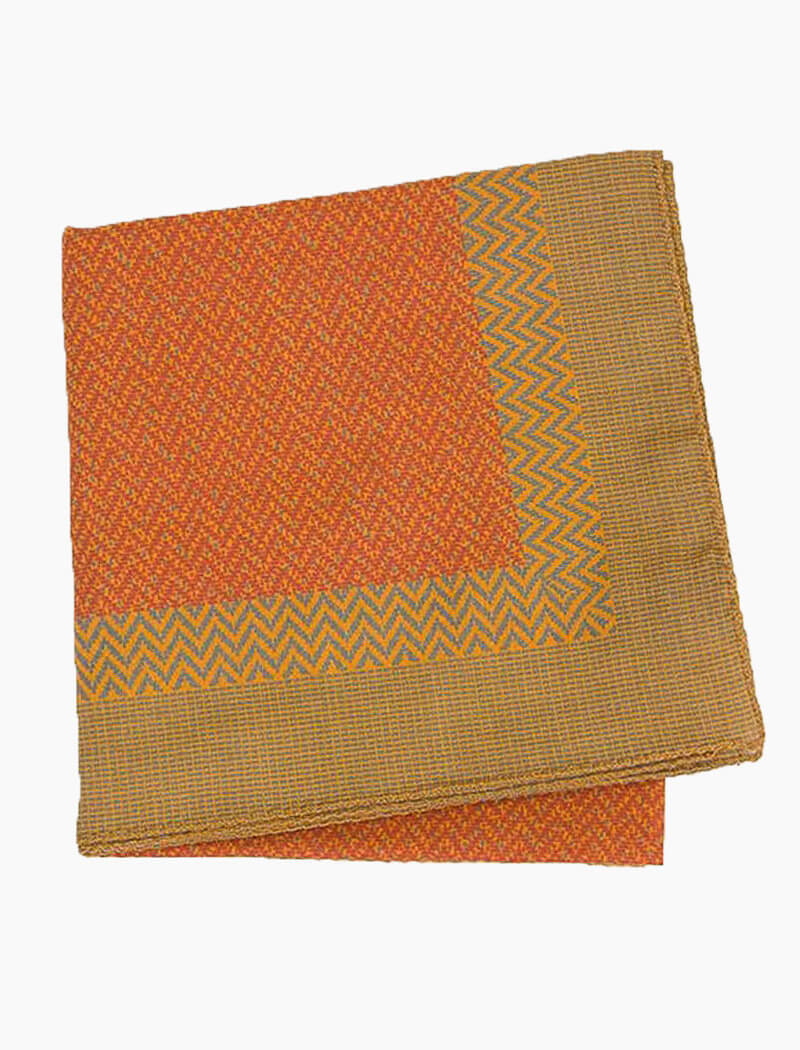 Rust Multi Zigzag Printed Cotton Bandana | 40 Colori