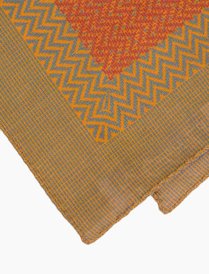 Rust Multi Zigzag Printed Cotton Bandana | 40 Colori