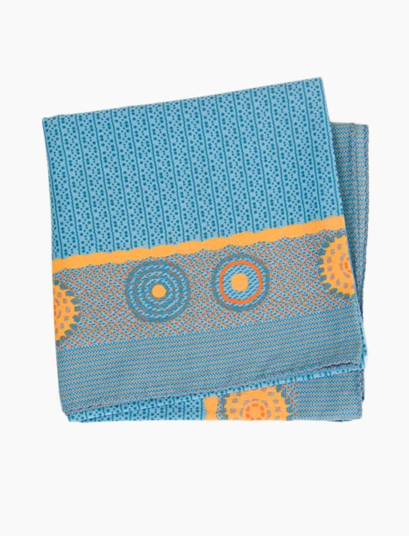 Teal Dot & Zigzag Printed Cotton Bandana | 40 Colori