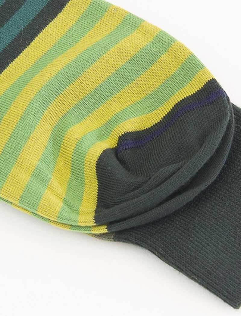 Green Gradient Striped Organic Cotton Socks | 40 Colori