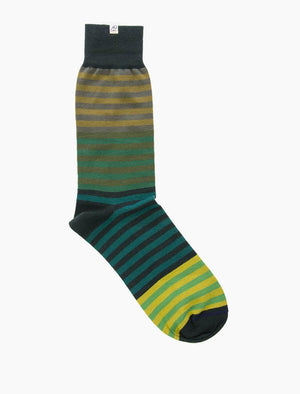 Green Gradient Striped Organic Cotton Socks | 40 Colori
