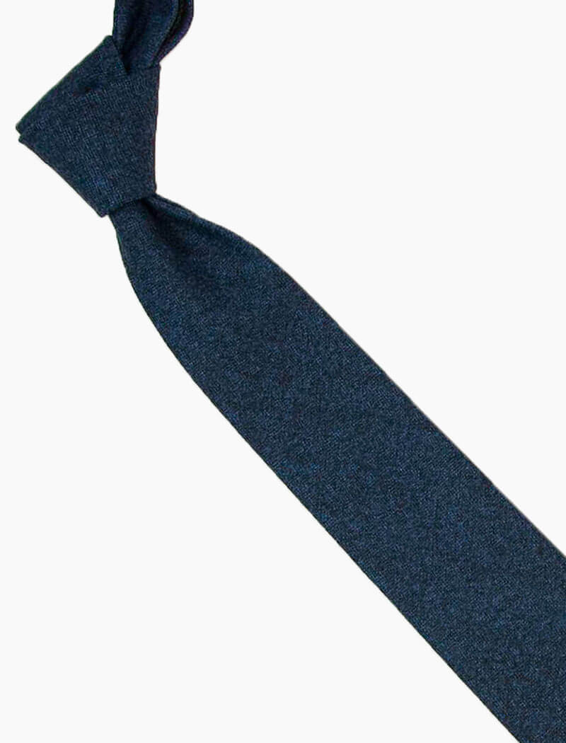 Blue Solid Wool Tie | 40 Colori