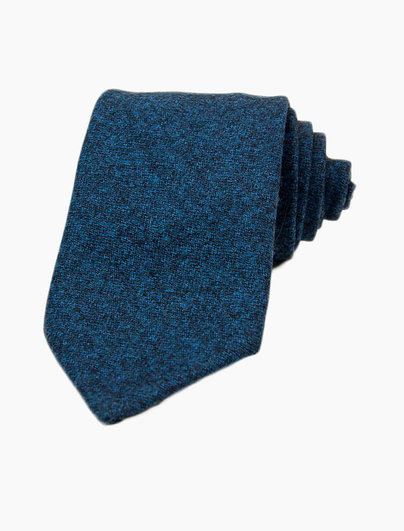 Blue Solid Wool Tie | 40 Colori