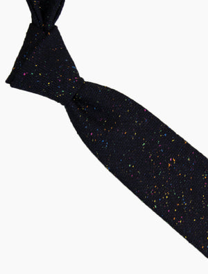 Dark Blue Melange Wool & Silk Tie | 40 Colori