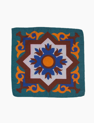Petrol Blue Sicilian Ceramic Wool & Silk Bandana | 40 Colori