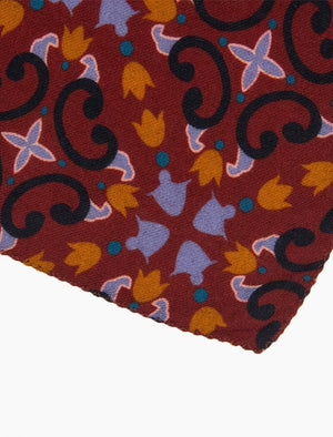 Burgundy Sicilian Mosaic Wool & Silk Bandana | 40 Colori