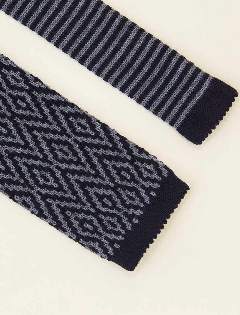Blue Diamond Wool Jacquard Knitted Tie | 40 Colori