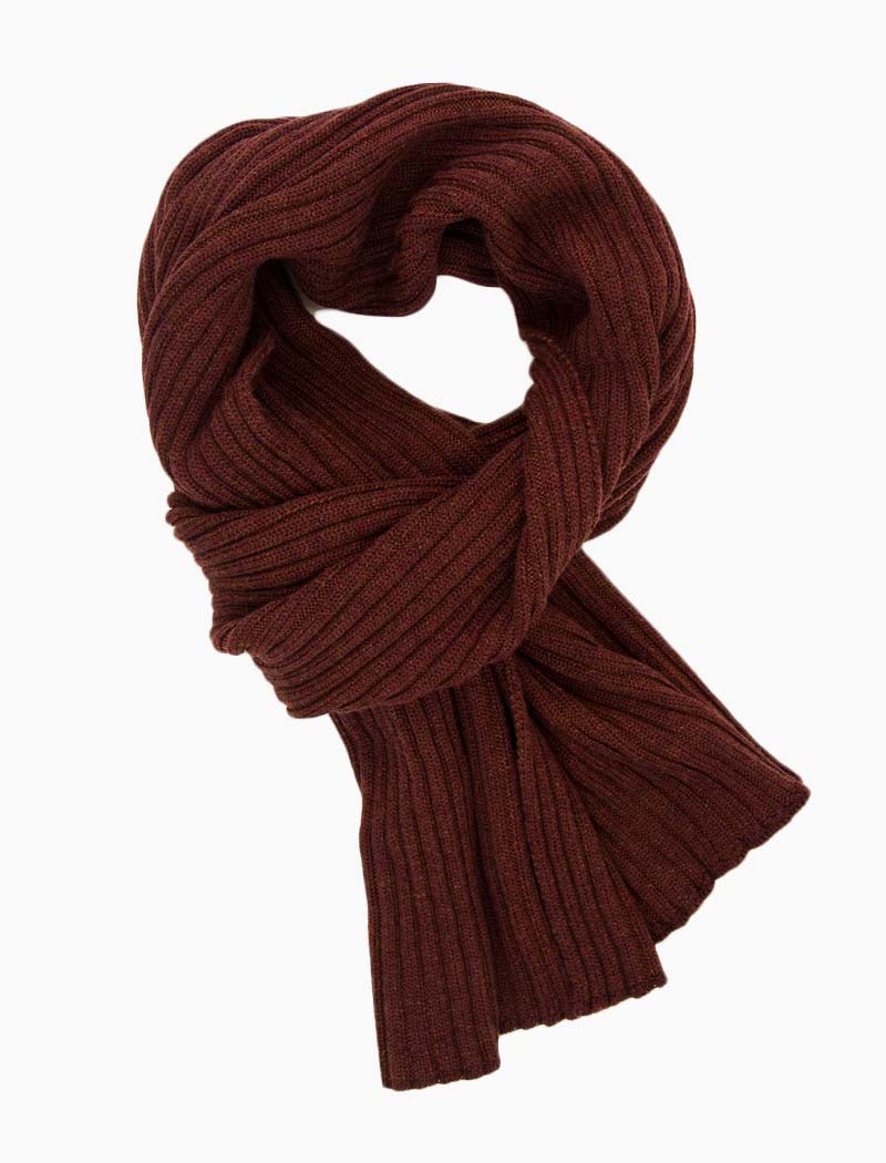 Brick Ribbed Wool Scarf | 40 Colori