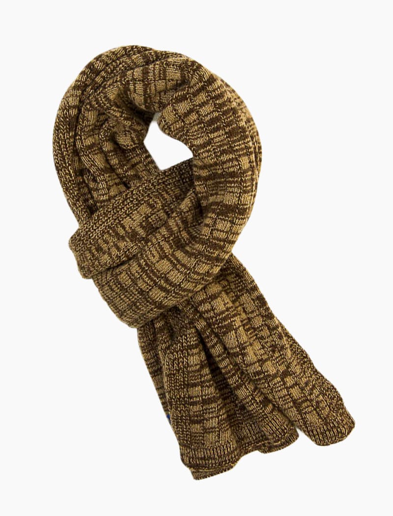 Brown Melange Wool & Cashmere Scarf | 40 Colori