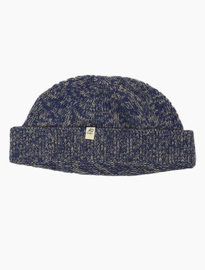 Jeans Blue Melange Wool & Cashmere Fisherman Beanie | 40 Colori