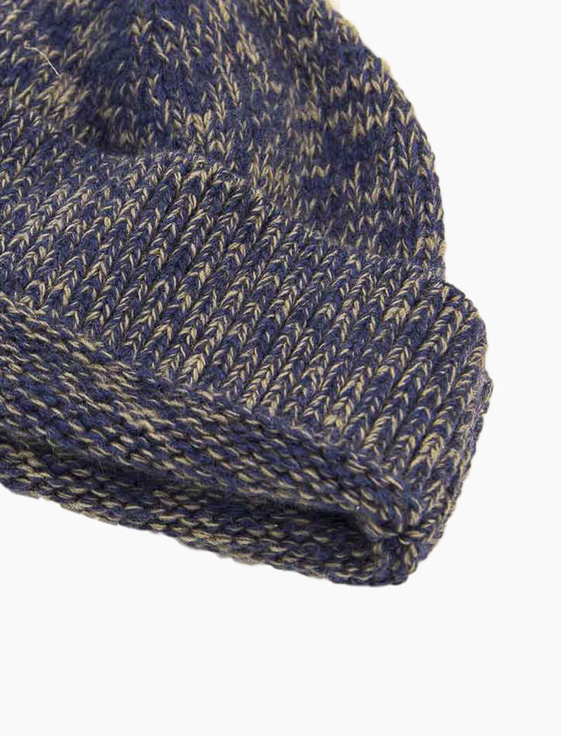 Jeans Blue Melange Wool & Cashmere Fisherman Beanie | 40 Colori