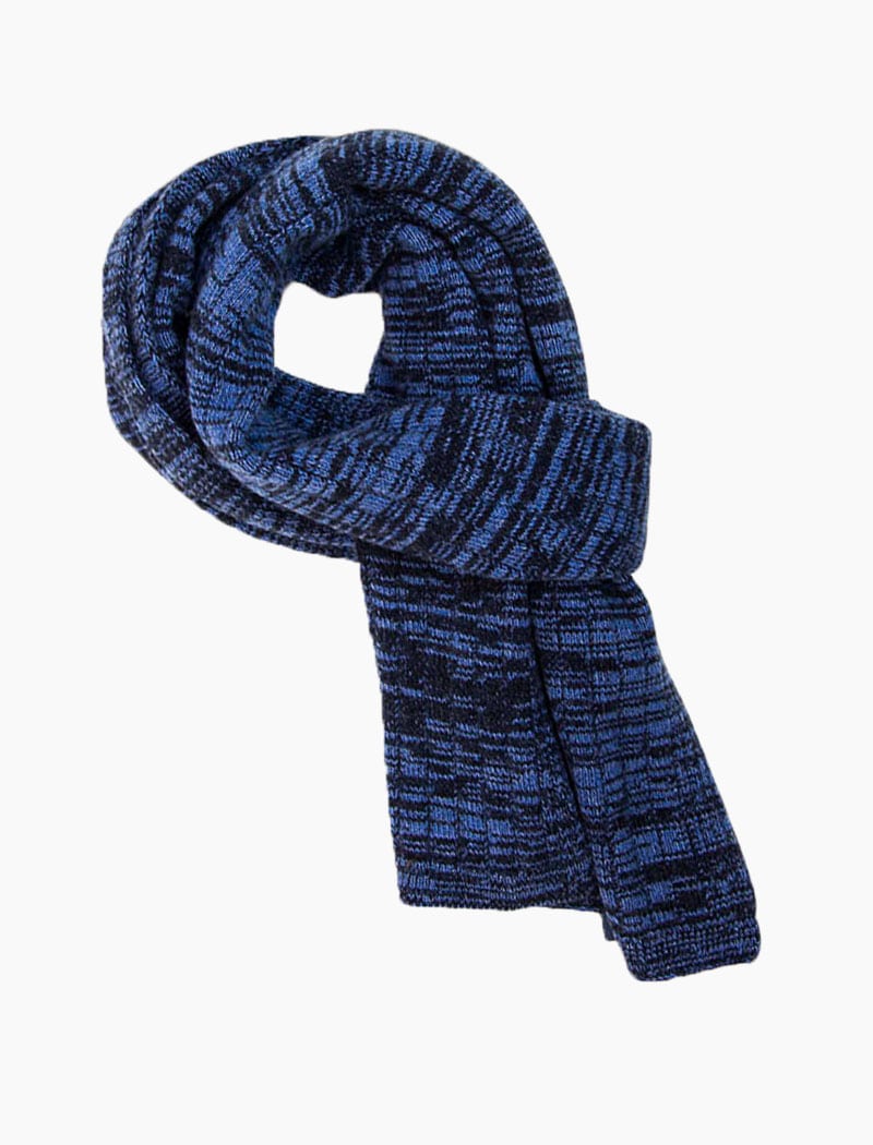 Blue Melange Wool & Cashmere Scarf | 40 Colori