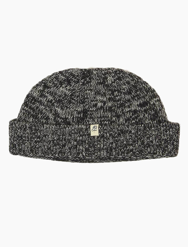 Charcoal Melange Wool & Cashmere Fisherman Beanie | 40 Colori 