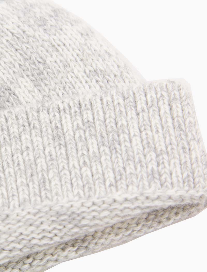 Light Grey Melange Wool & Cashmere Fisherman Beanie | 40 Colori 