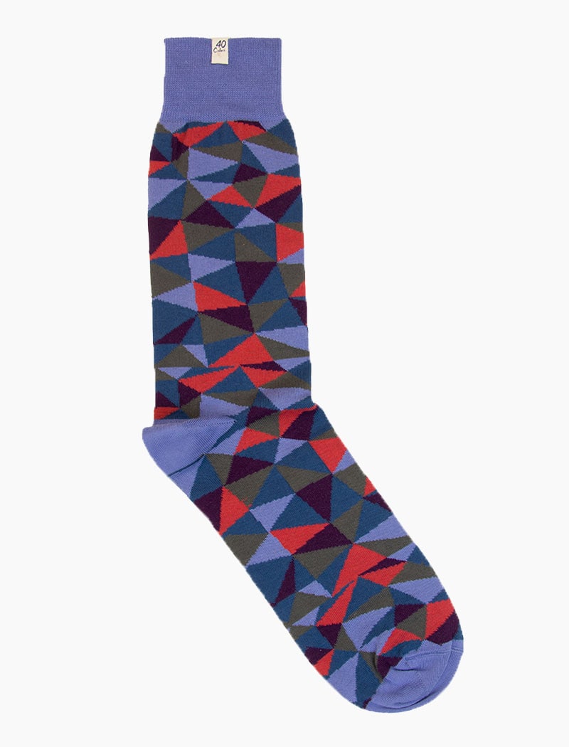 Light Blue Mosaic Organic Cotton Socks | 40 Colori