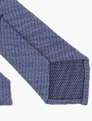 Blue Melange Washed Silk Tie | 40 Colori