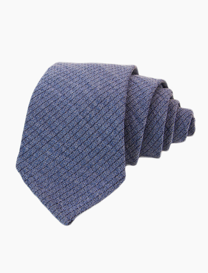 Blue Melange Washed Silk Tie | 40 Colori