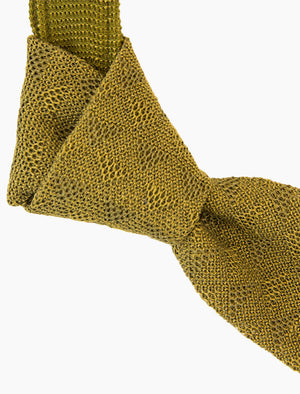 Olive Green Diamonds Linen Knitted Tie | 40 Colori