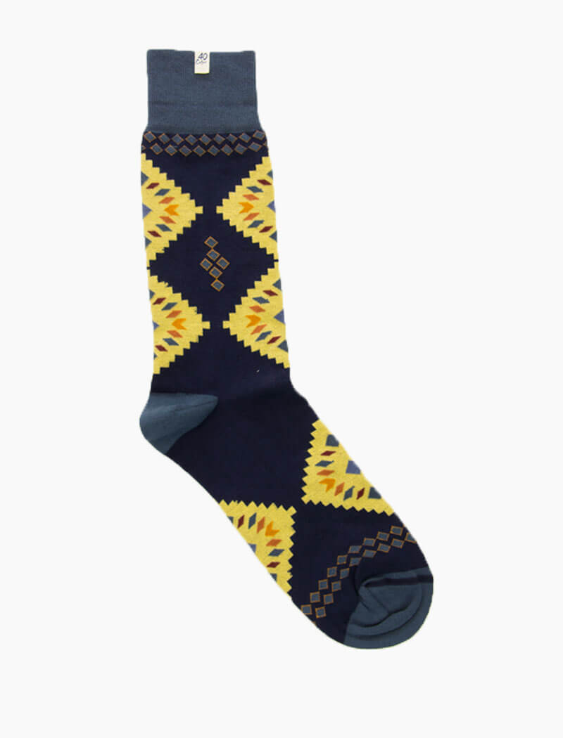 Navy Pyramid Organic Cotton Socks | 40 Colori