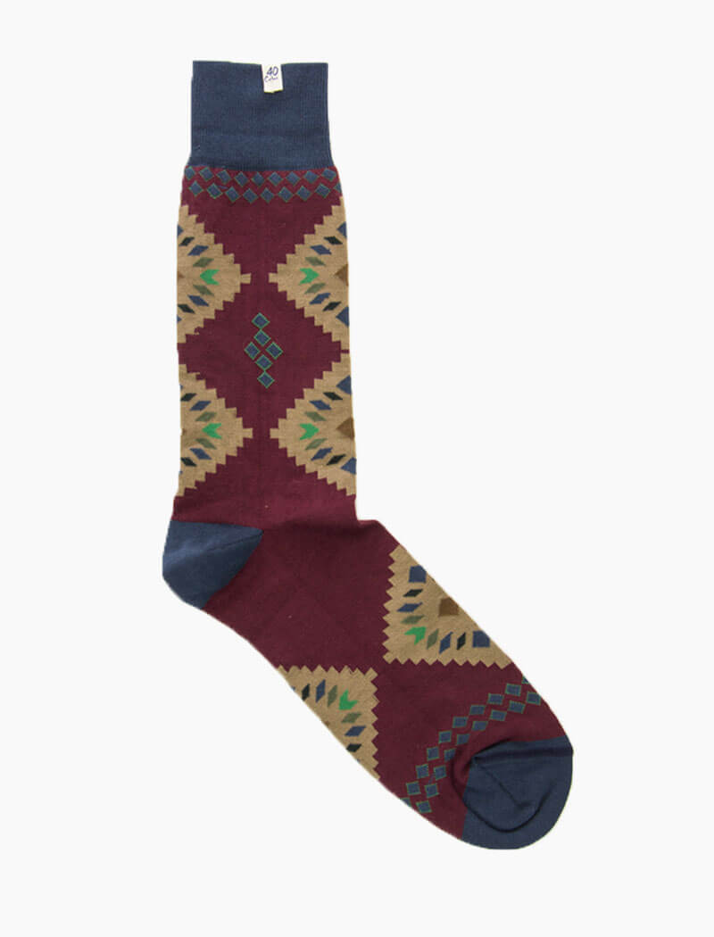 Aubergine Pyramid Organic Cotton Socks | 40 Colori