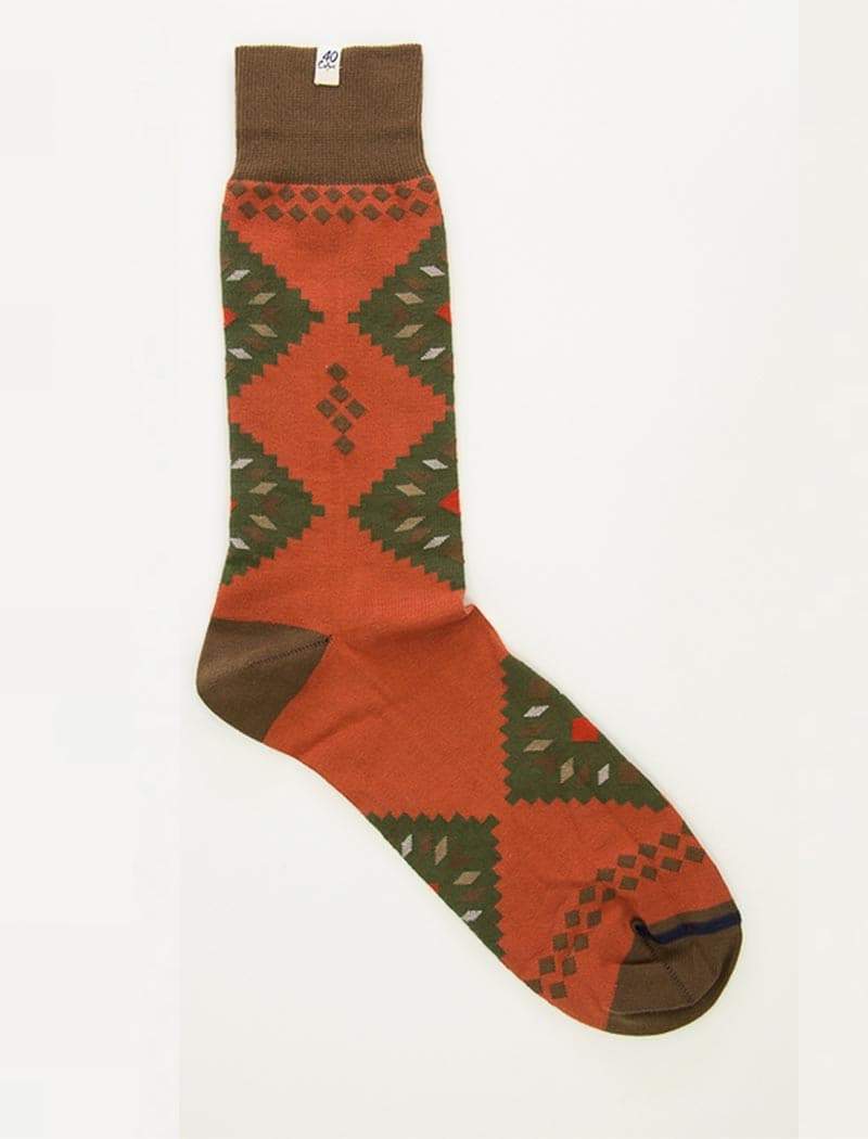 Rust Pyramid Organic Cotton Socks | 40 Colori