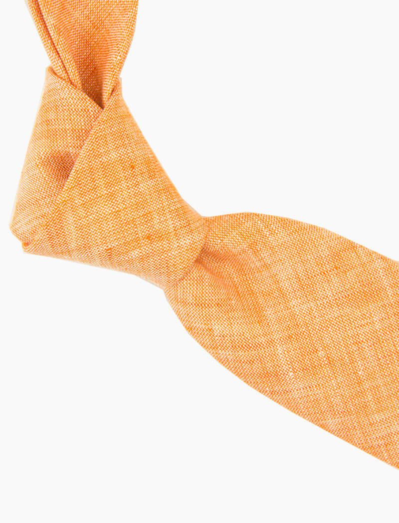 Orange Solid Linen Tie | 40 Colori