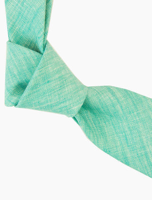 Aqua Solid Linen Tie | 40 Colori