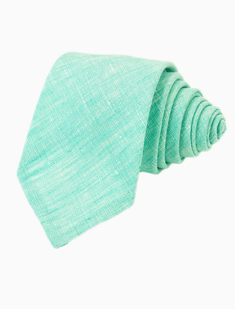 Aqua Solid Linen Tie | 40 Colori