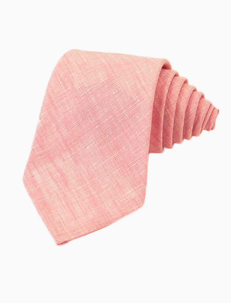 Pink Solid Linen Tie | 40 Colori