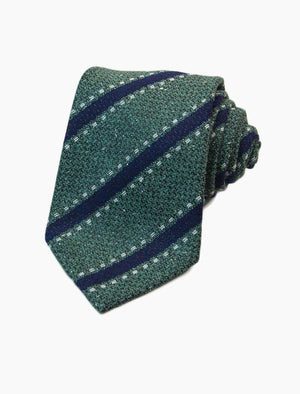 Green Striped Silk & Wool Tie | 40 Colori