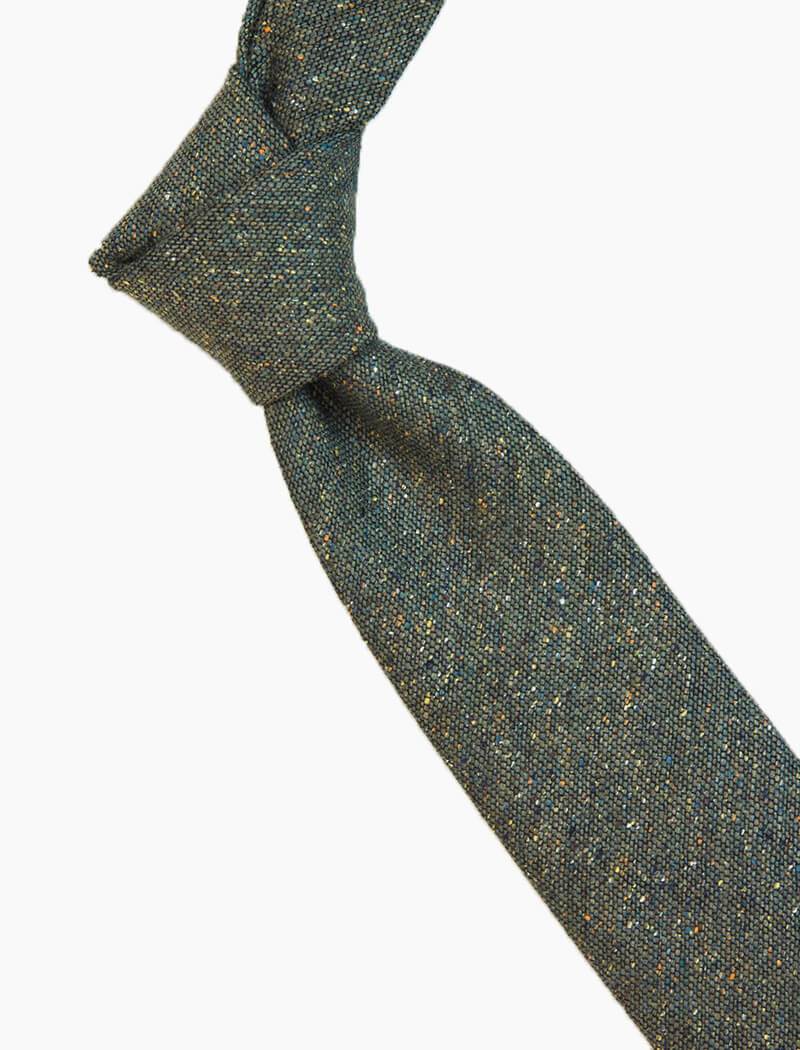 Olive Green Macao Wool & Silk Tie | 40 Colori