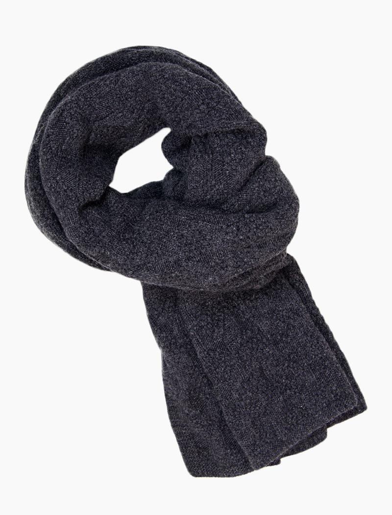 Charcoal Rhombus Wool & Cashmere Scarf | 40 Colori