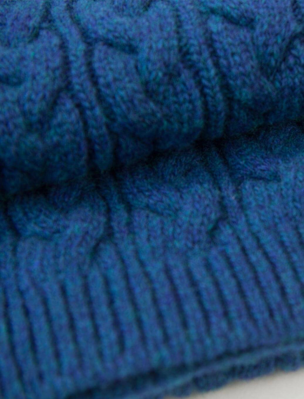 Petrol Blue Braided Wool & Cashmere Scarf | 40 Colori